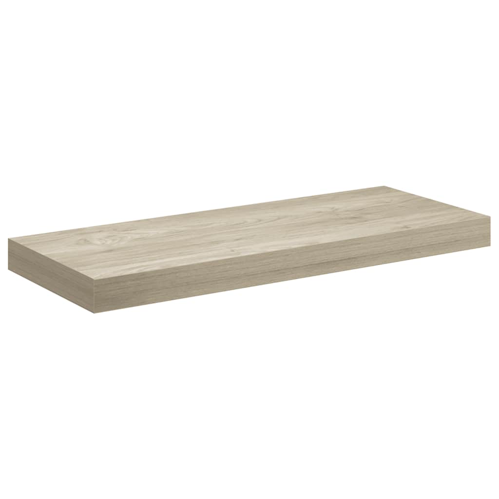 4 db tölgyszínű MDF lebegő fali polc 60 x 23,5 x 3,8 cm