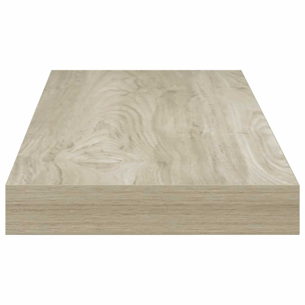 4 db tölgyszínű MDF lebegő fali polc 60 x 23,5 x 3,8 cm