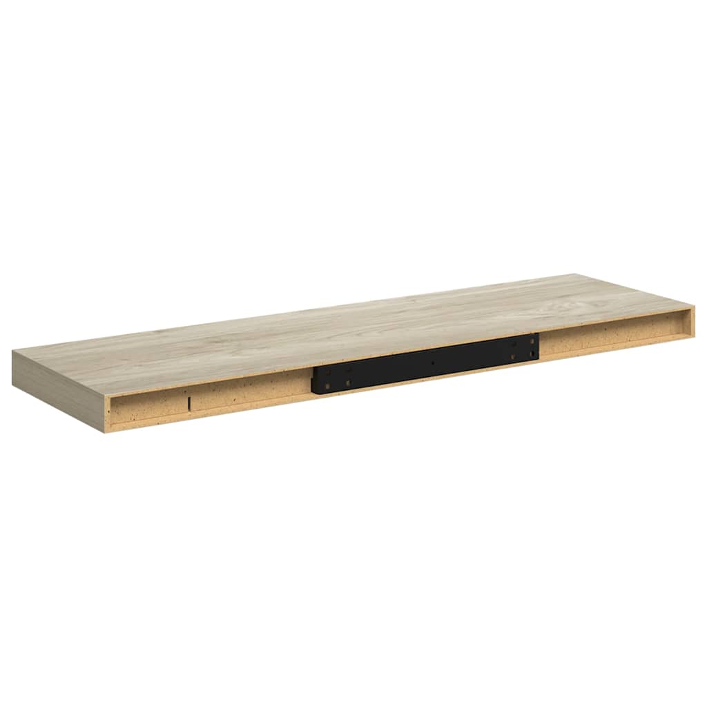 tölgyszínű MDF lebegő fali polc 80 x 23,5 x 3,8 cm