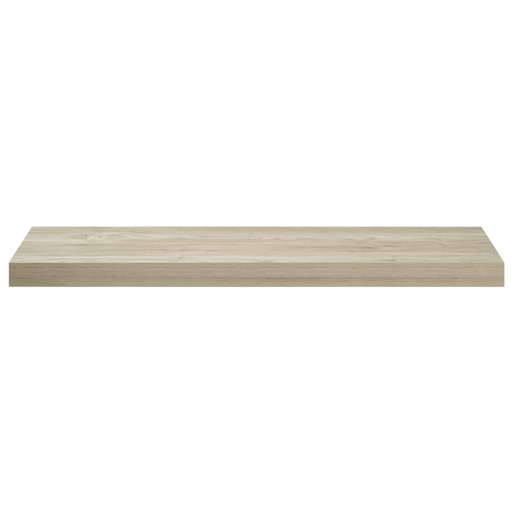 2 db tölgyszínű MDF lebegő fali polc 80 x 23,5 x 3,8 cm