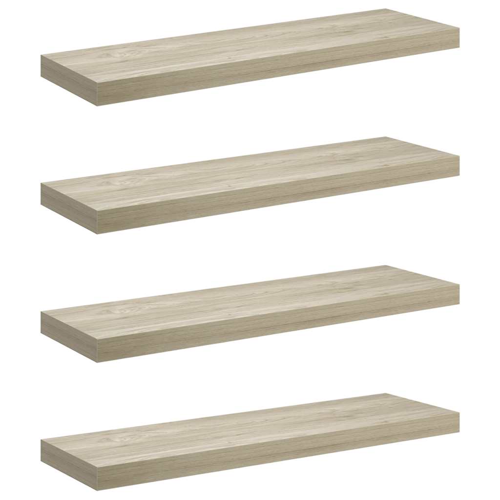 4 db tölgyszínű MDF fali polc 80 x 23,5 x 3,8 cm