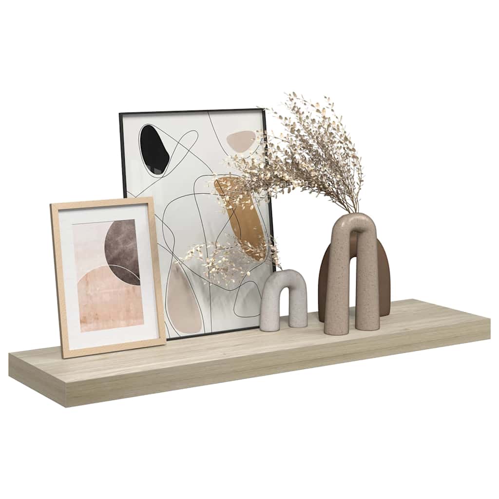 tölgyszínű MDF lebegő fali polc 90 x 23,5 x 3,8 cm