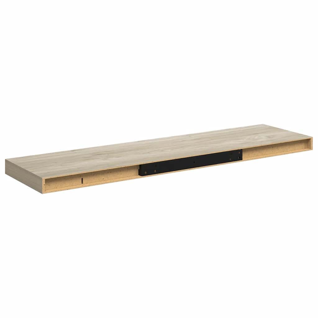 tölgyszínű MDF lebegő fali polc 90 x 23,5 x 3,8 cm