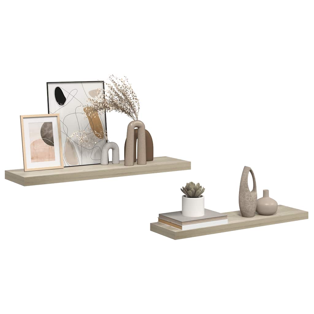 2 db kék MDF lebegő fali polc 90 x 23,5 x 3,8 cm