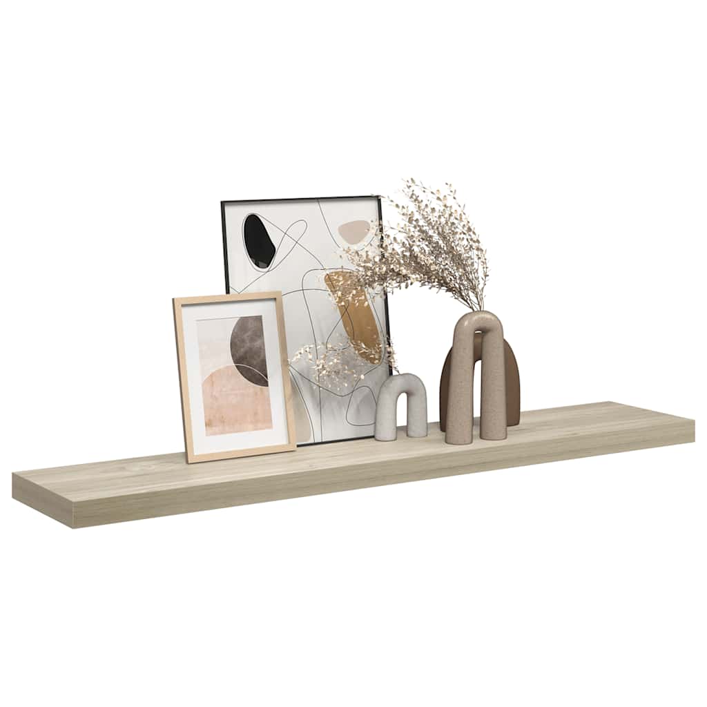 tölgyszínű MDF lebegő fali polc 120 x 23,5 x 3,8 cm