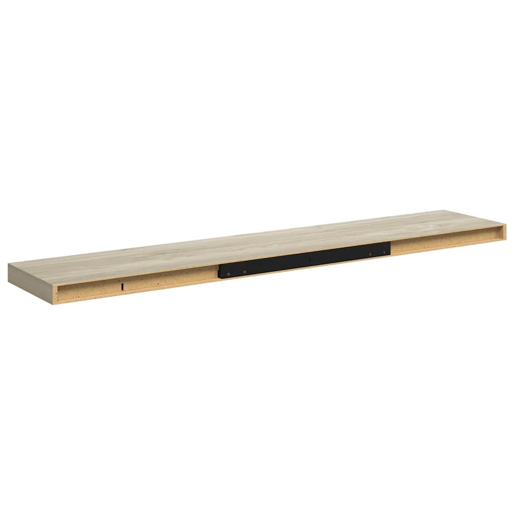 tölgyszínű MDF lebegő fali polc 120 x 23,5 x 3,8 cm