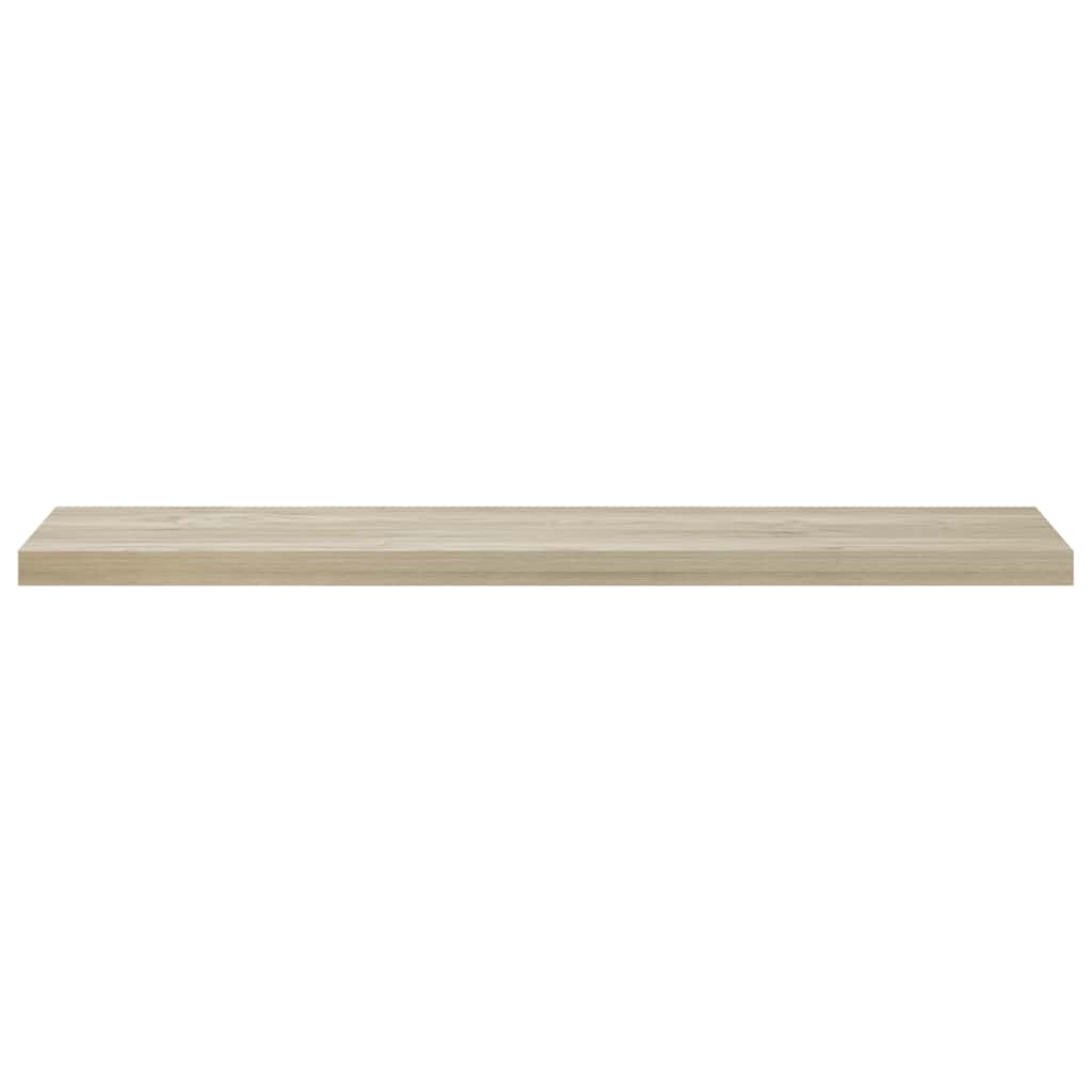 2 db tölgyszínű MDF fali polc 120 x 23,5 x 3,8 cm