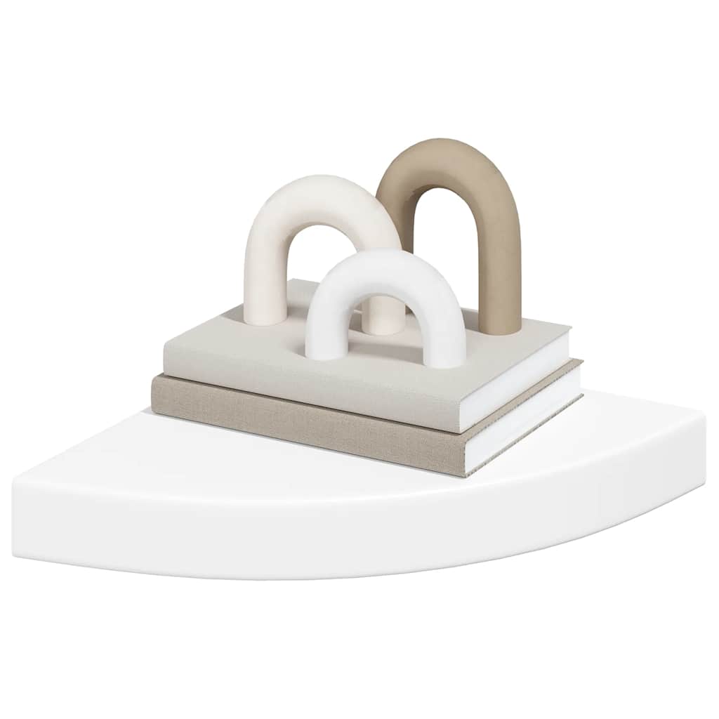 fehér MDF lebegő sarokpolc 25 x 25 x 3,8 cm