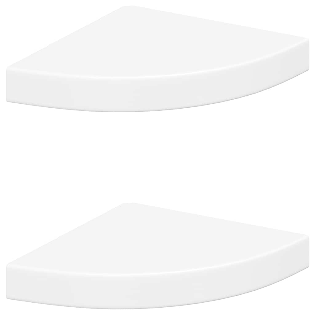 2 db fehér MDF lebegő sarokpolc 25 x 25 x 3,8 cm