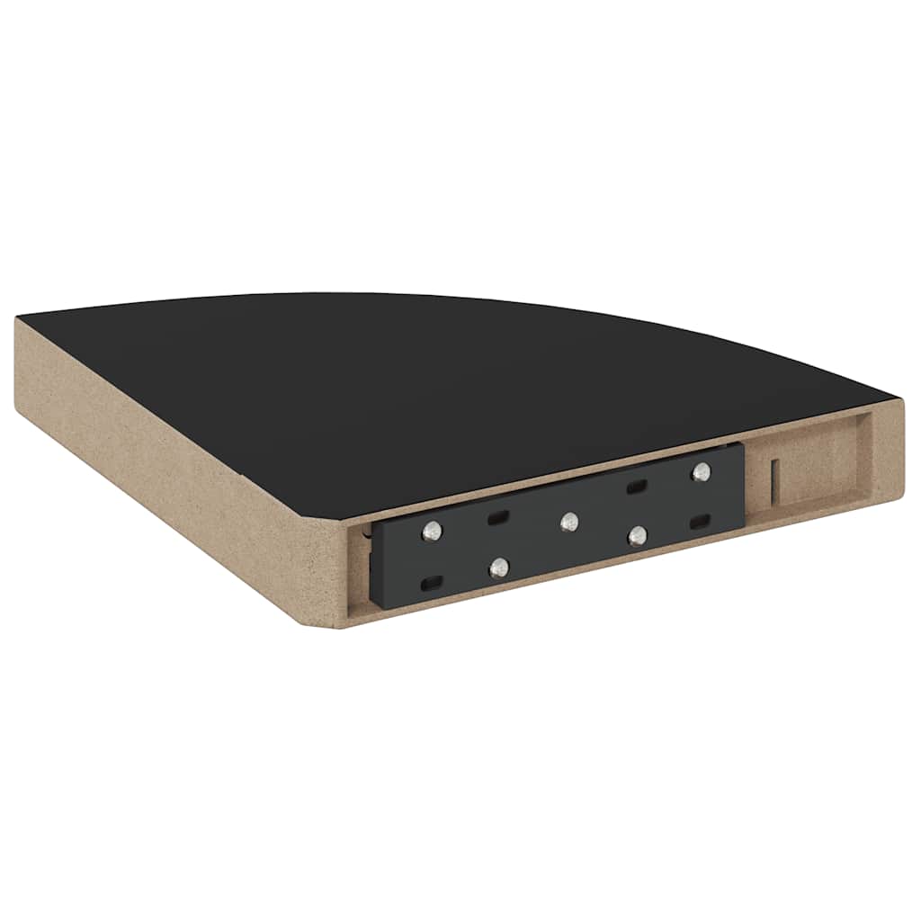 fekete MDF lebegő sarokpolc 25 x 25 x 3,8 cm