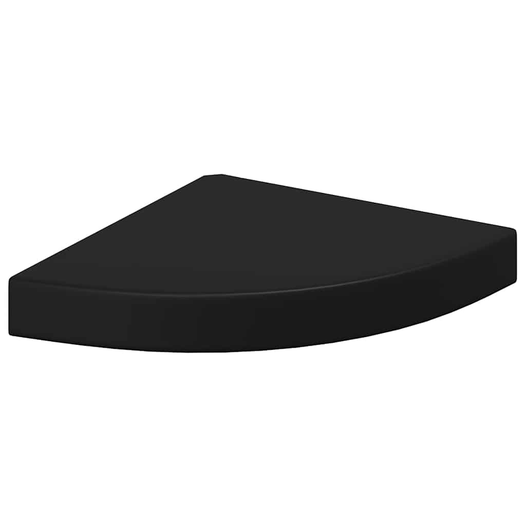 4 db fekete MDF lebegő sarokpolc 25 x 25 x 3,8 cm