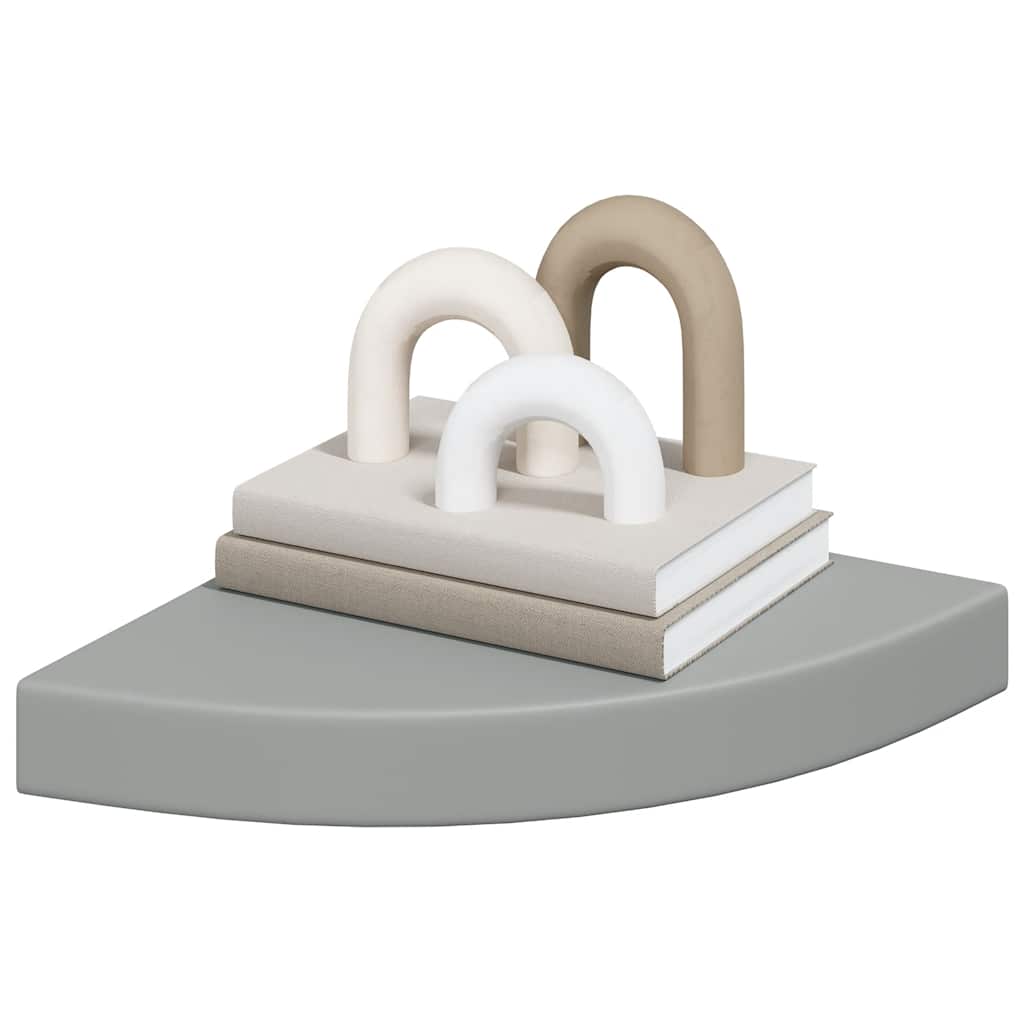 szürke MDF lebegő sarokpolc 25 x 25 x 3,8 cm
