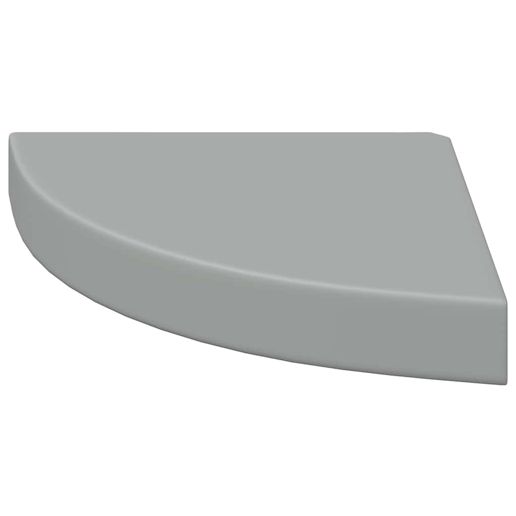2 db szürke MDF lebegő sarokpolc 25 x 25 x 3,8 cm