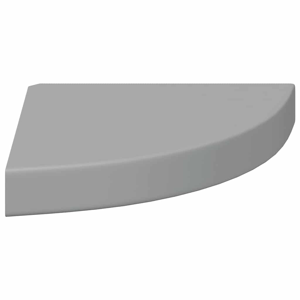 4 db szürke MDF lebegő sarokpolc 25 x 25 x 3,8 cm