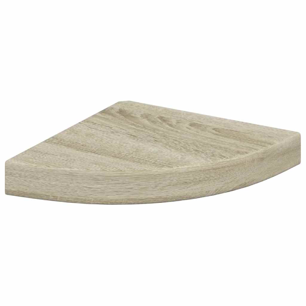 tölgyszínű MDF lebegő sarokpolc 25 x 25 x 3,8 cm