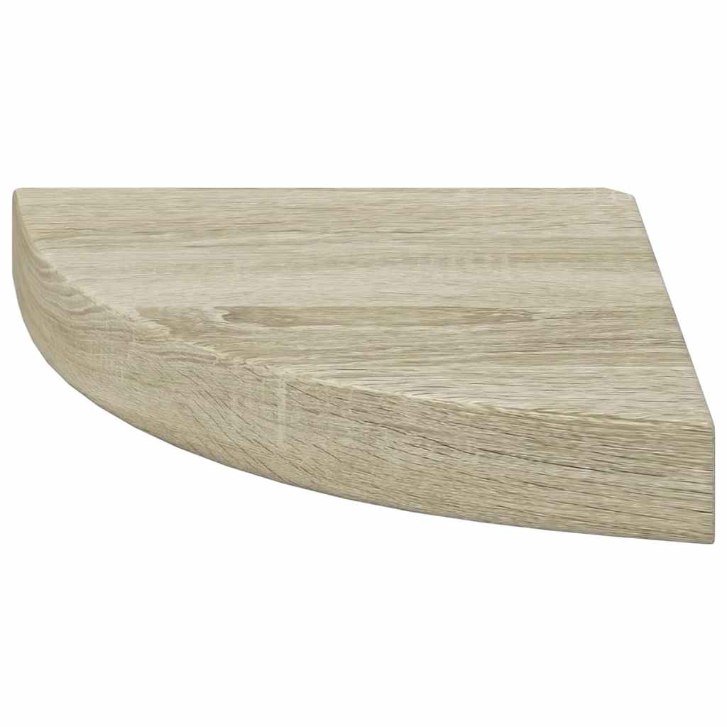 tölgyszínű MDF lebegő sarokpolc 25 x 25 x 3,8 cm