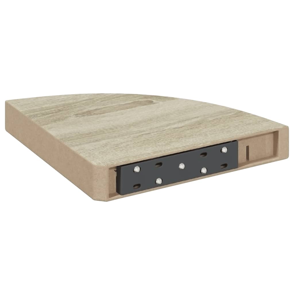 tölgyszínű MDF lebegő sarokpolc 25 x 25 x 3,8 cm
