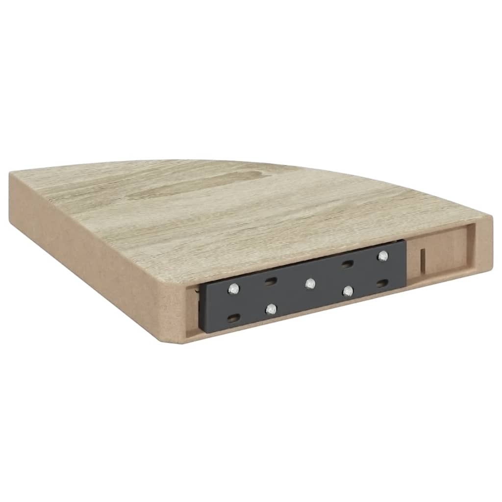 2 db tölgyszínű MDF lebegő sarokpolc 25 x 25 x 3,8 cm