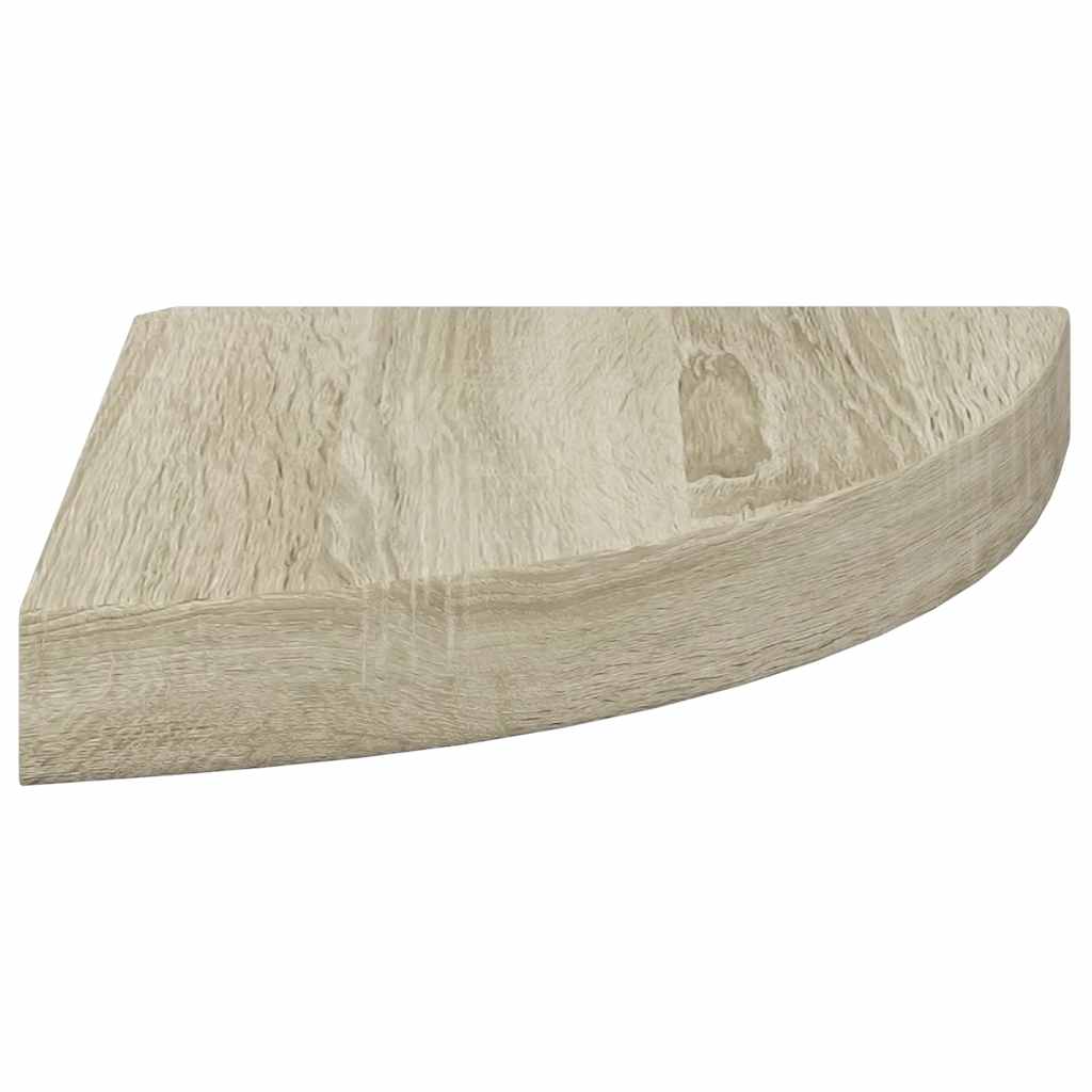 4 db tölgyszínű MDF lebegő sarokpolc 25x25x3,8 cm