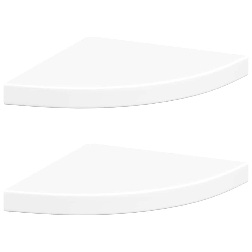2 db fehér MDF lebegő sarokpolc 35 x 35 x 3,8 cm