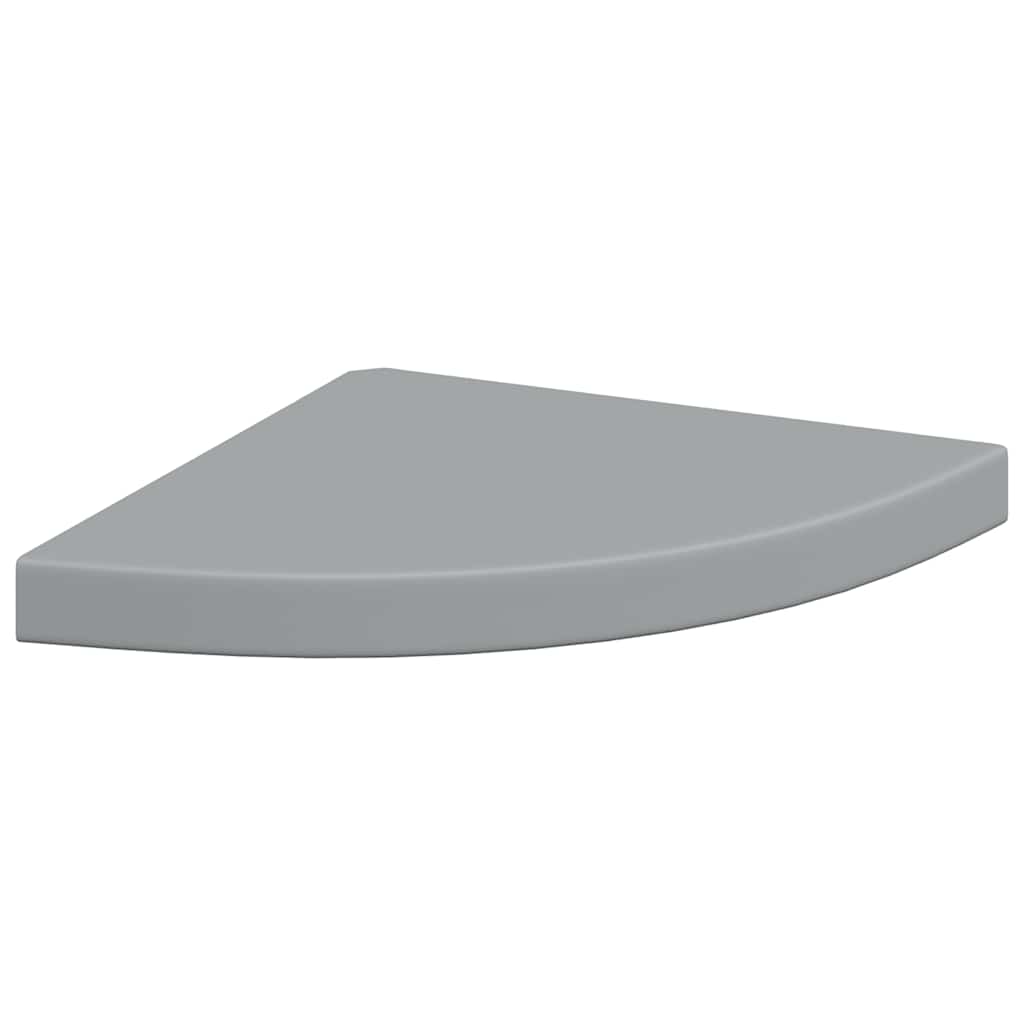 magasfényű szürke MDF lebegő sarokpolc 35 x 35 x 3,8 cm