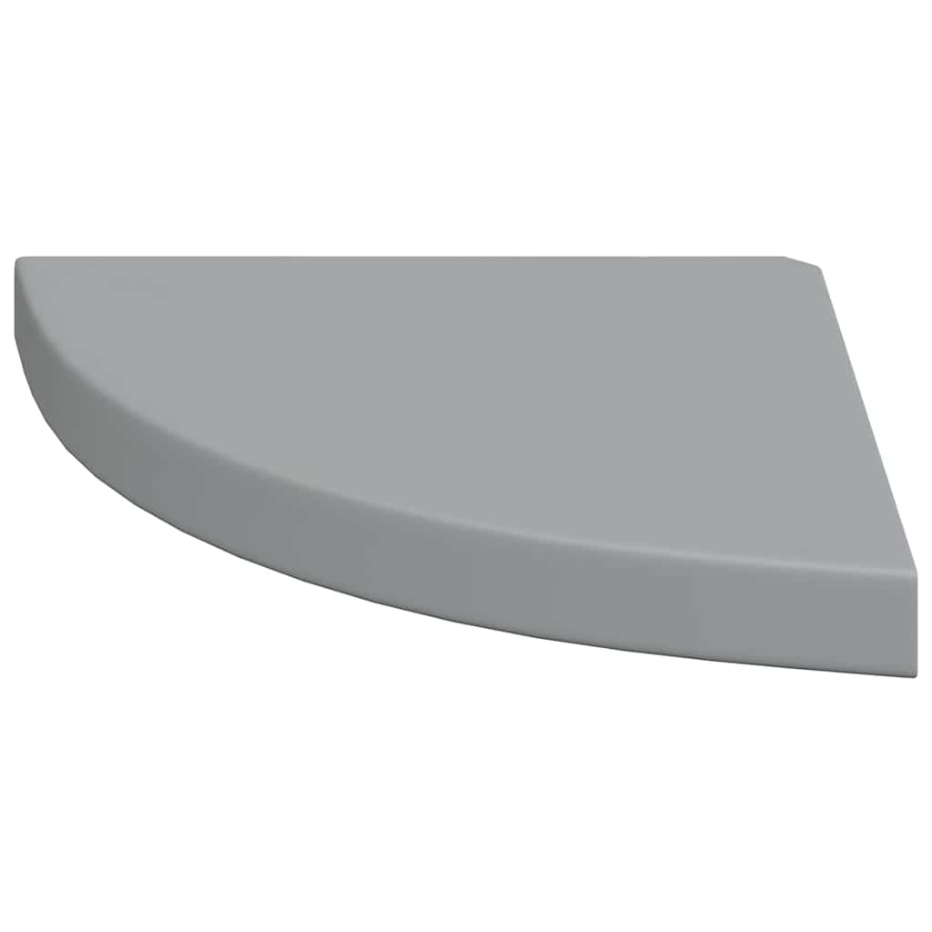 magasfényű szürke MDF lebegő sarokpolc 35 x 35 x 3,8 cm
