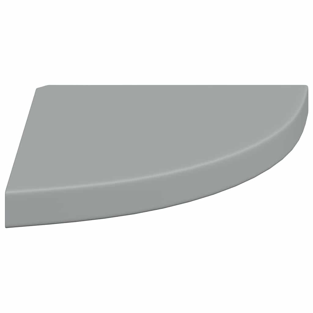 magasfényű szürke MDF lebegő sarokpolc 35 x 35 x 3,8 cm
