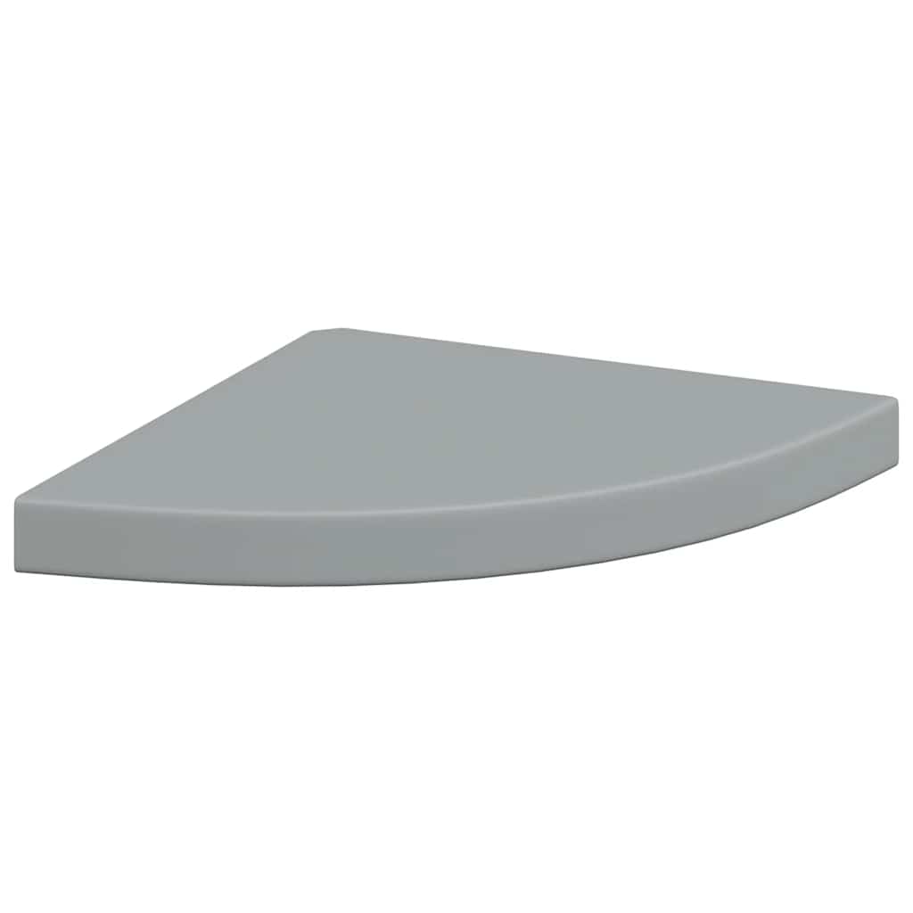 323923 vidaXL Floating Corner Shelves 2 pcs Grey 35x35x3,8 cm MDF