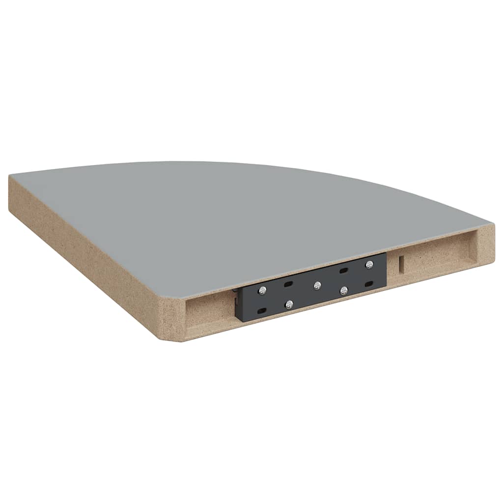 323923 vidaXL Floating Corner Shelves 2 pcs Grey 35x35x3,8 cm MDF