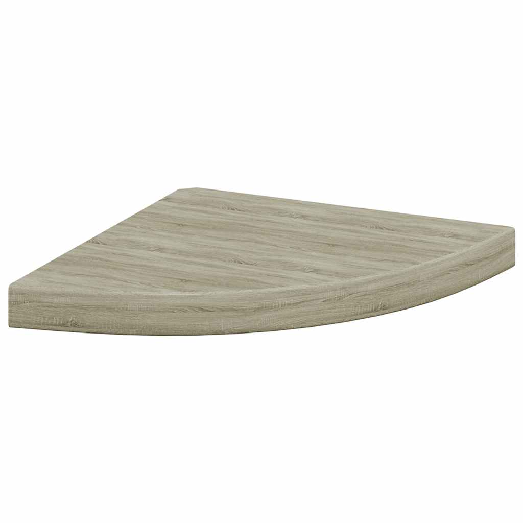 2 db tölgyszínű MDF lebegő sarokpolc 35 x 35 x 3,8 cm