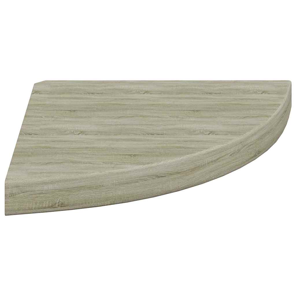 4 db tölgyszínű MDF lebegő sarokpolc 35 x 35 x 3,8 cm