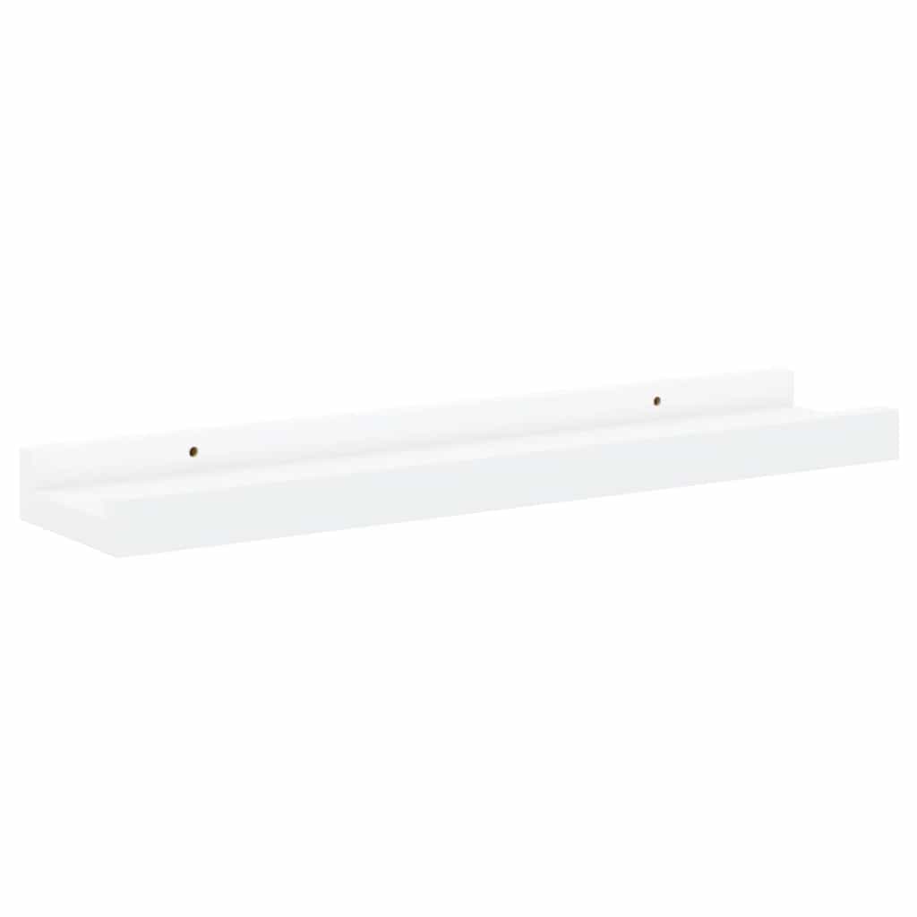 2 db fehér MDF szegélypolc képkeretekhez 40 x 9 x 3 cm