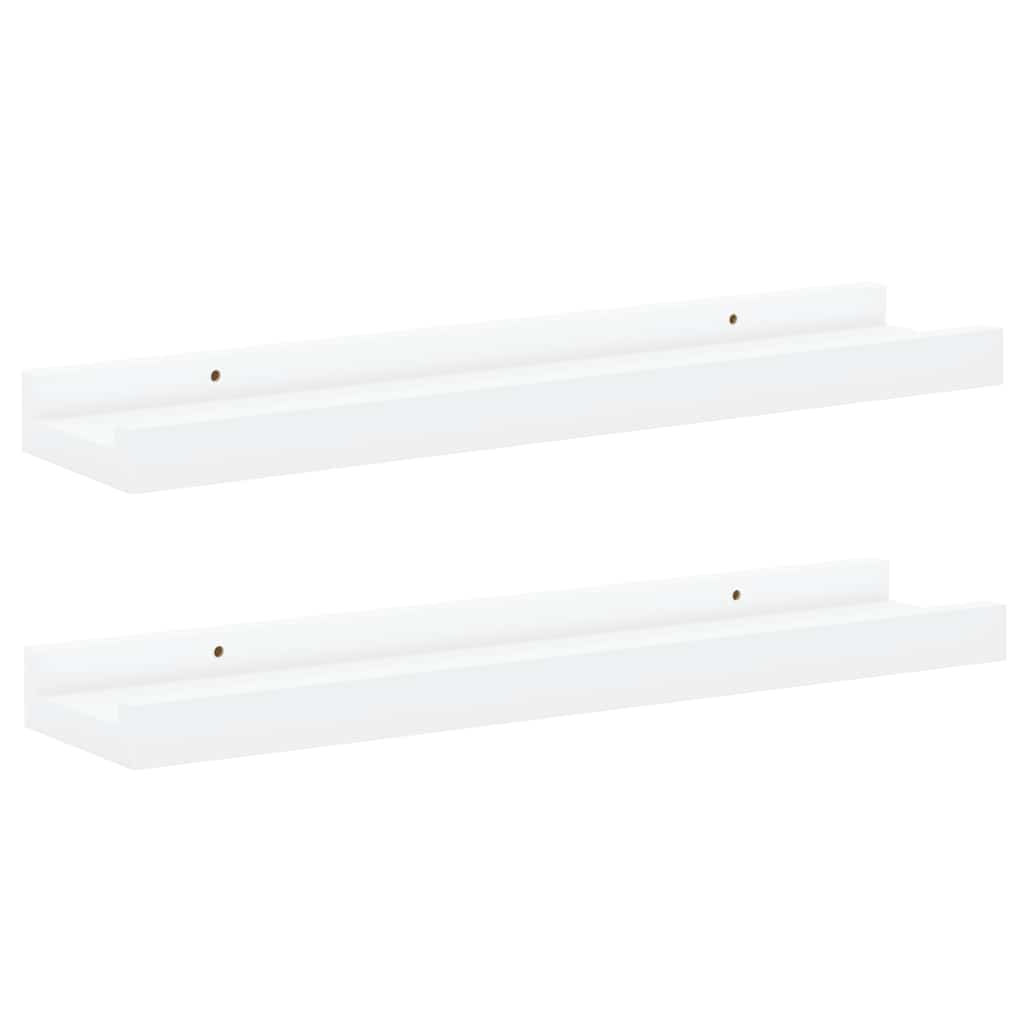 2 db fehér MDF szegélypolc képkeretekhez 40 x 9 x 3 cm
