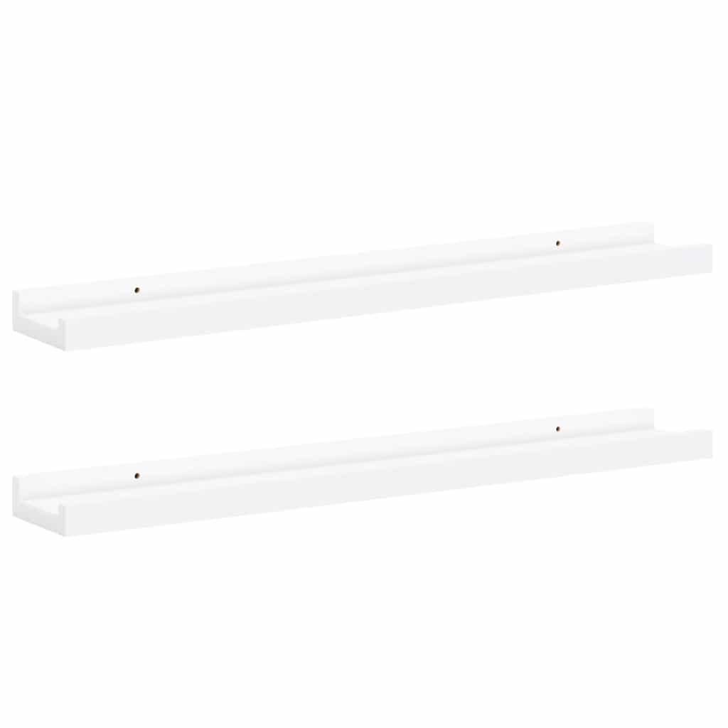 2 db fehér MDF szegélypolc képkeretekhez 60 x 9 x 3 cm