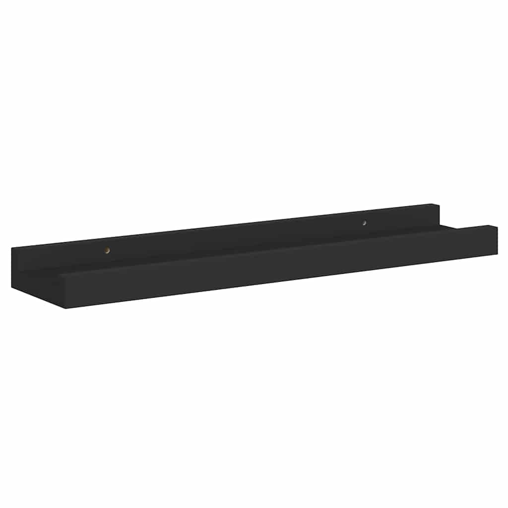 2 db fekete MDF szegélypolc képkeretekhez 40 x 9 x 3 cm