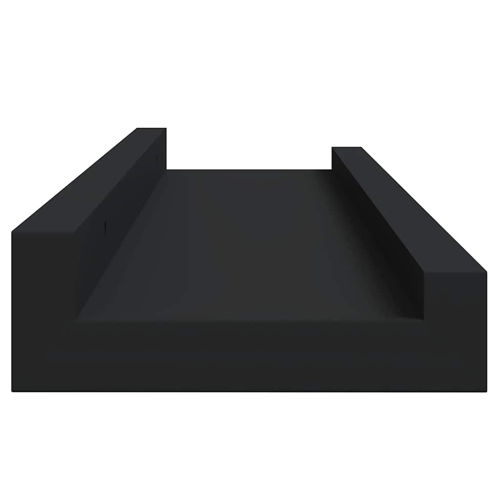 2 db fekete MDF szegélypolc képkeretekhez 40 x 9 x 3 cm