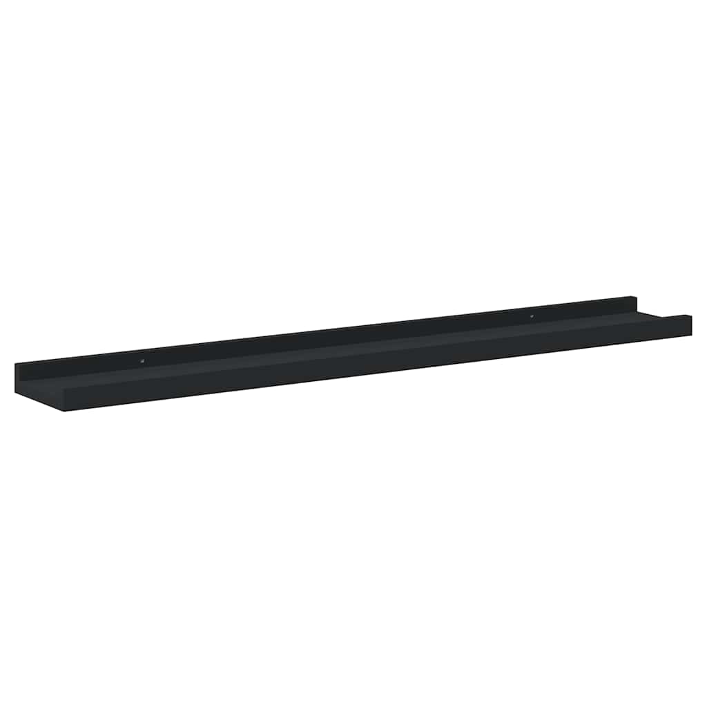 2 db fekete MDF szegélypolc képkeretekhez 80 x 9 x 3 cm
