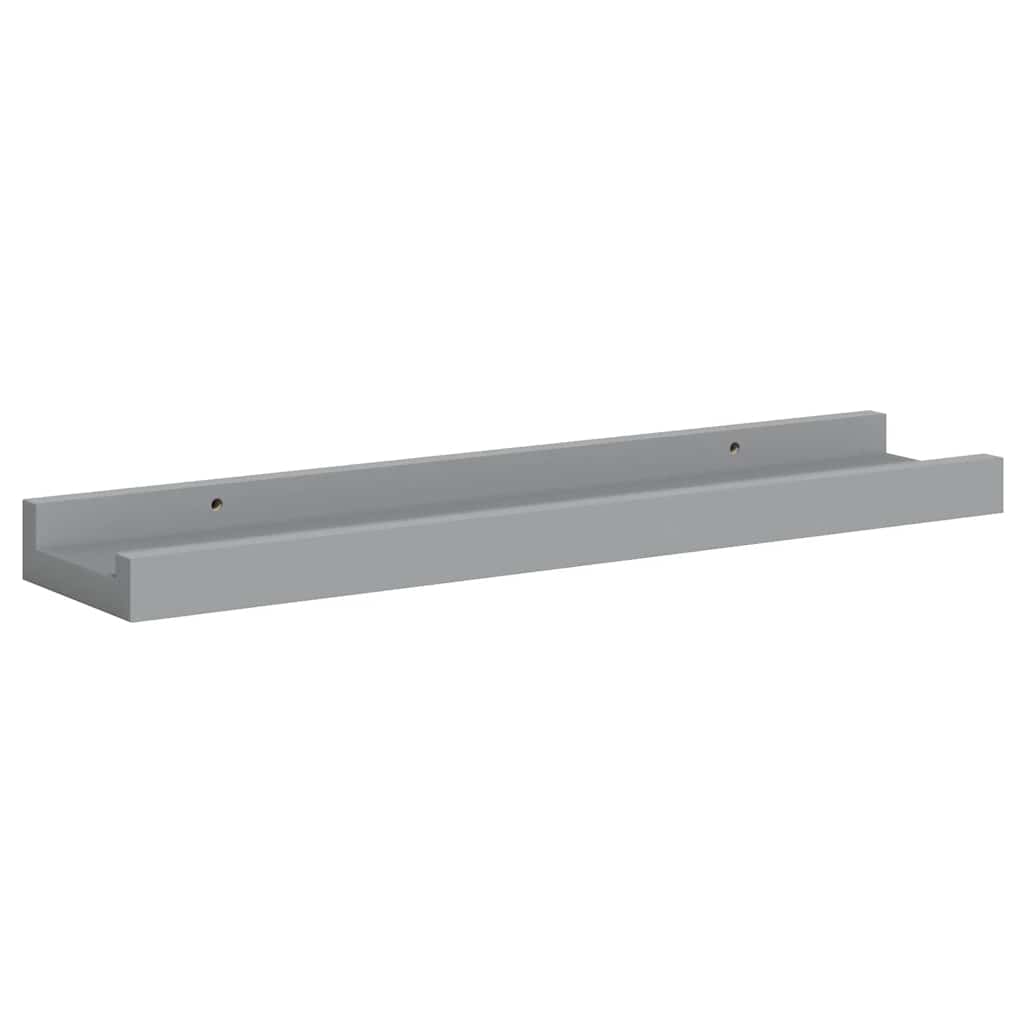2 db szürke MDF szegélypolc képkeretekhez 40 x 9 x 3 cm