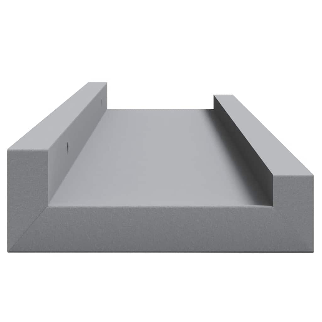 2 db szürke MDF szegélypolc képkeretekhez 40 x 9 x 3 cm