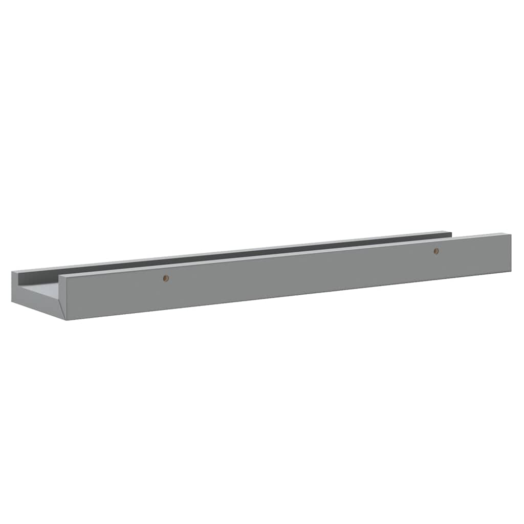 2 db szürke MDF szegélypolc képkeretekhez 40 x 9 x 3 cm