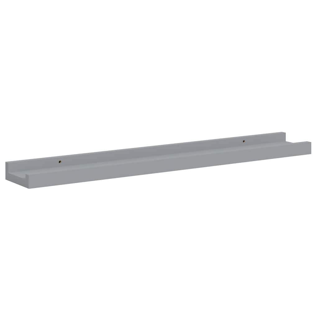 2 db szürke MDF szegélypolc képkeretekhez 60 x 9 x 3 cm