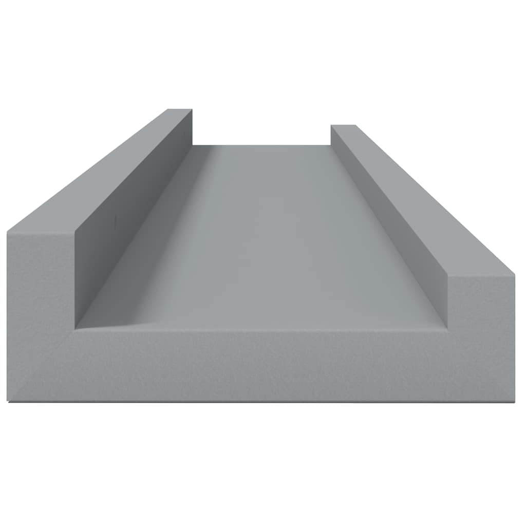 2 db szürke MDF szegélypolc képkeretekhez 60 x 9 x 3 cm