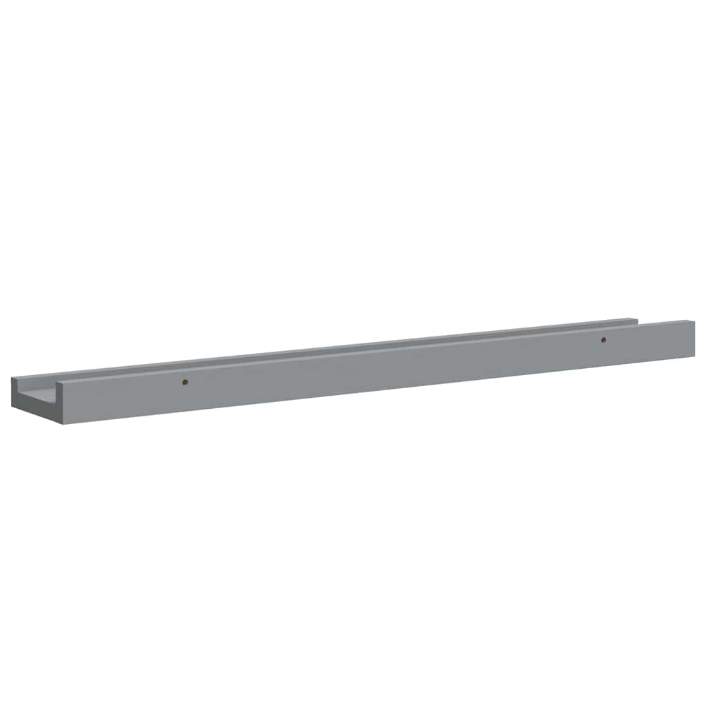 2 db szürke MDF szegélypolc képkeretekhez 60 x 9 x 3 cm