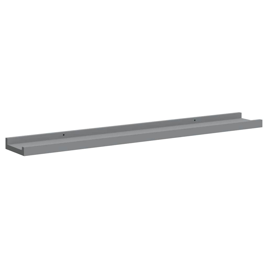 2 db szürke MDF szegélypolc képkeretekhez 80 x 9 x 3 cm