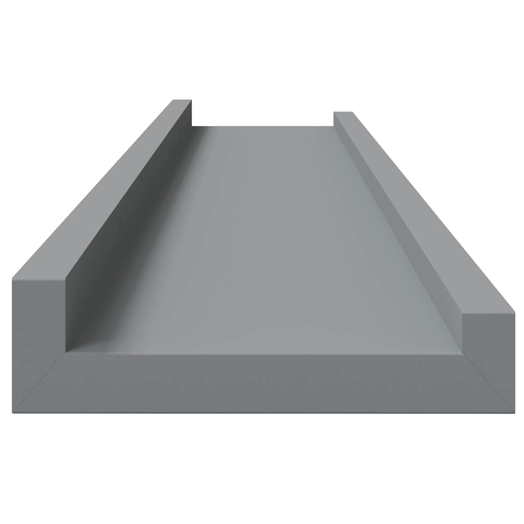 2 db szürke MDF szegélypolc képkeretekhez 80 x 9 x 3 cm
