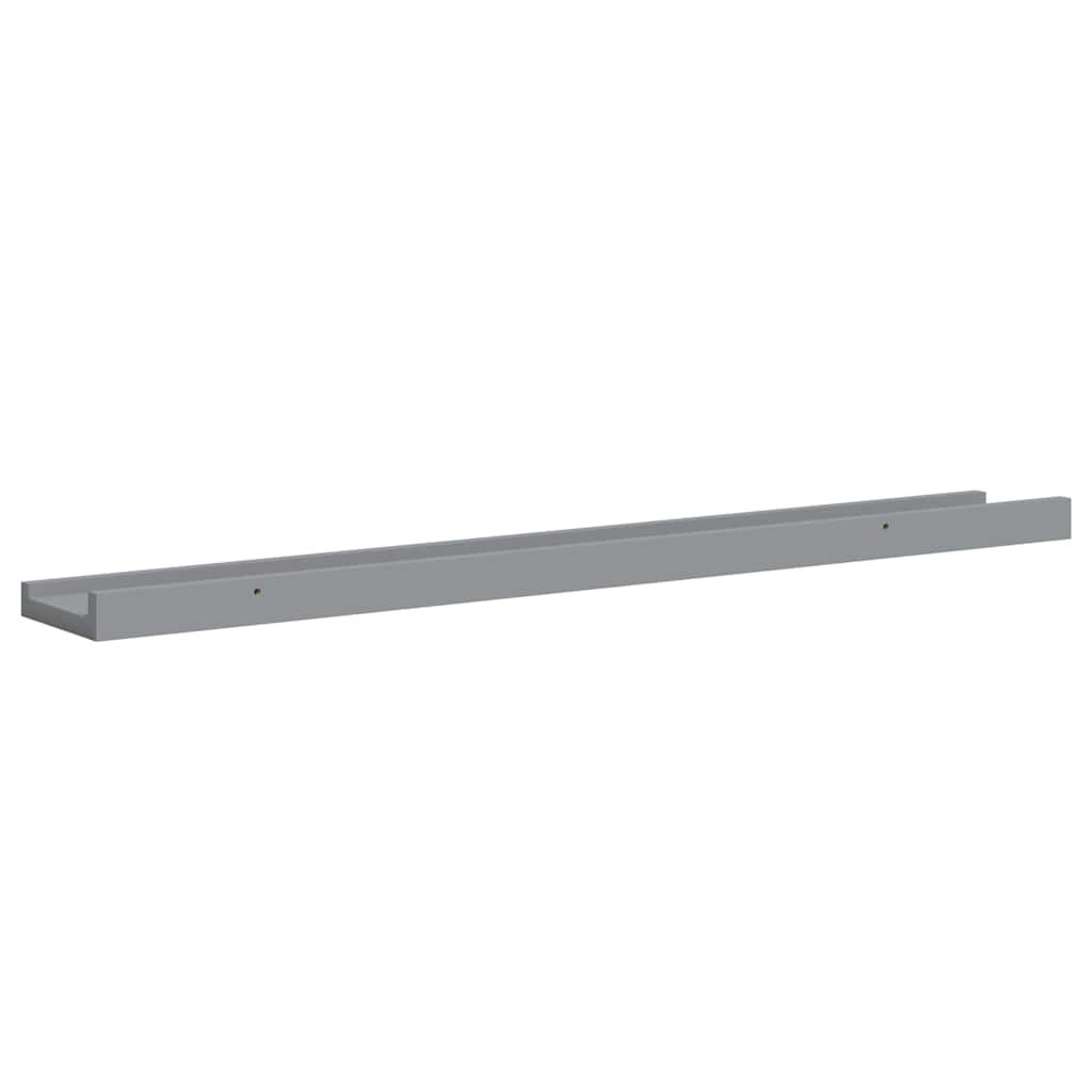 2 db szürke MDF szegélypolc képkeretekhez 80 x 9 x 3 cm