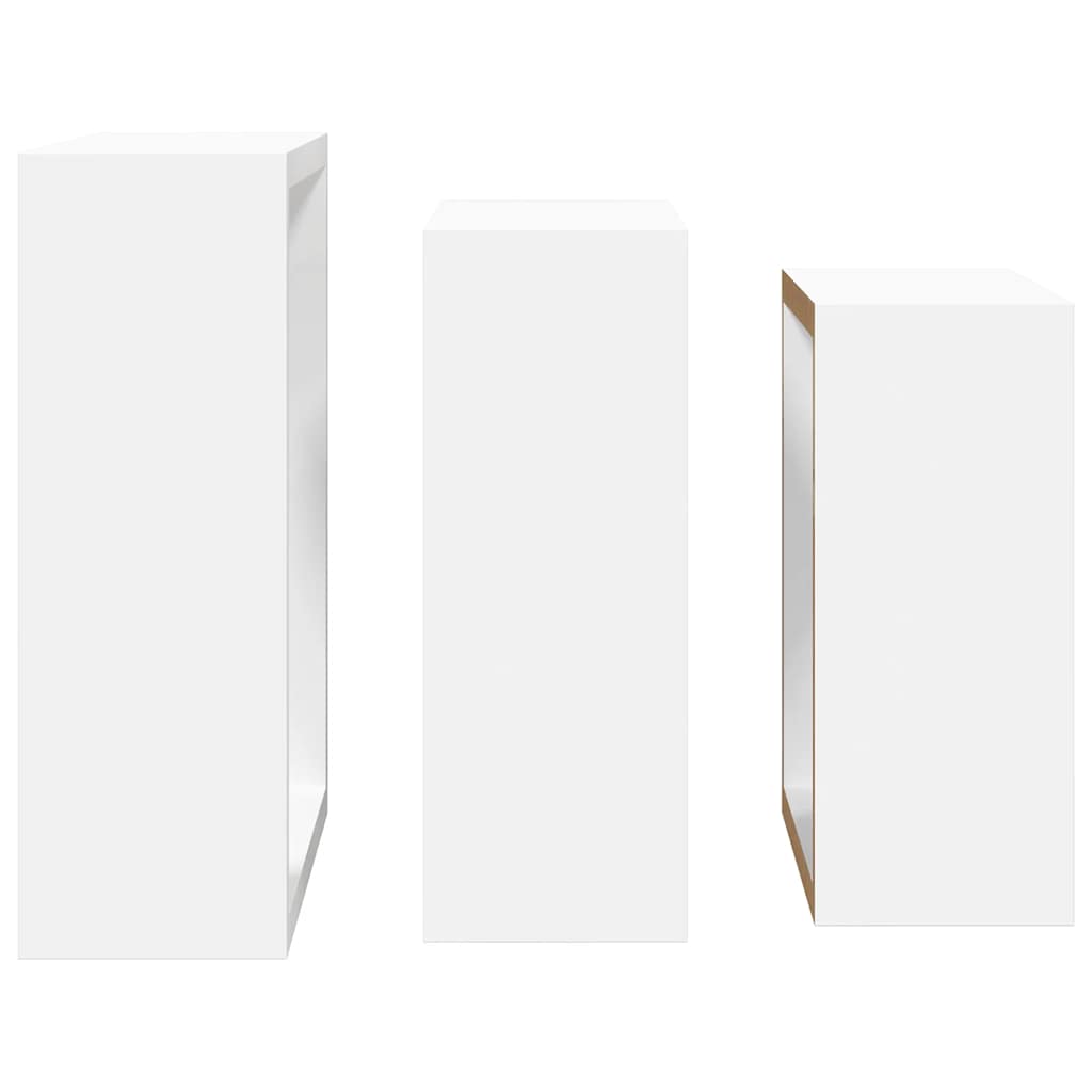 3 db fehér MDF fali kockapolc