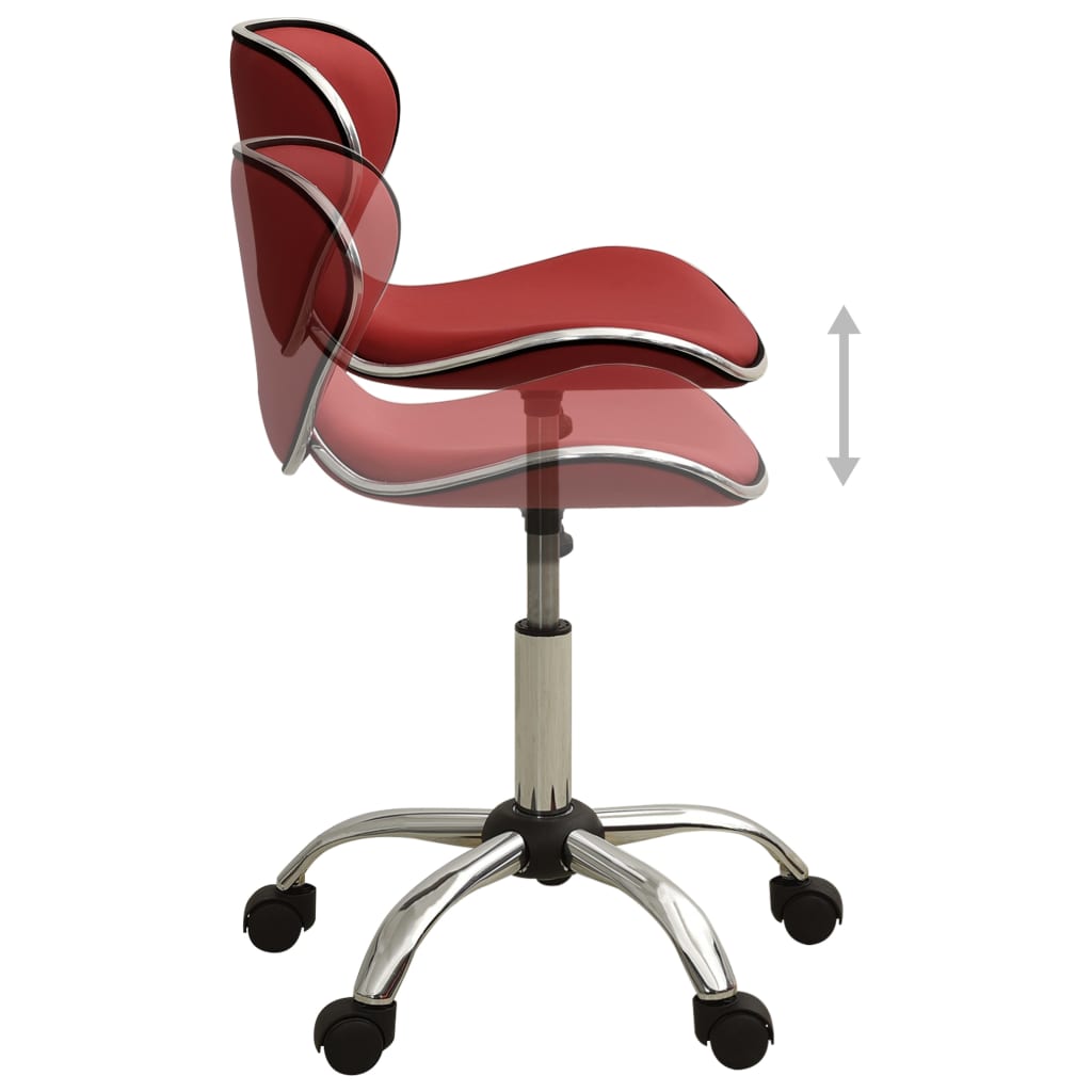323679 vidaXL Salon Spa Stool Wine Red Faux Leather