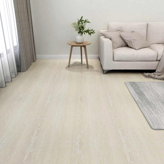 Padlódeszkák 5,11 m² 55 pcs PVC Fehér és Bézs
