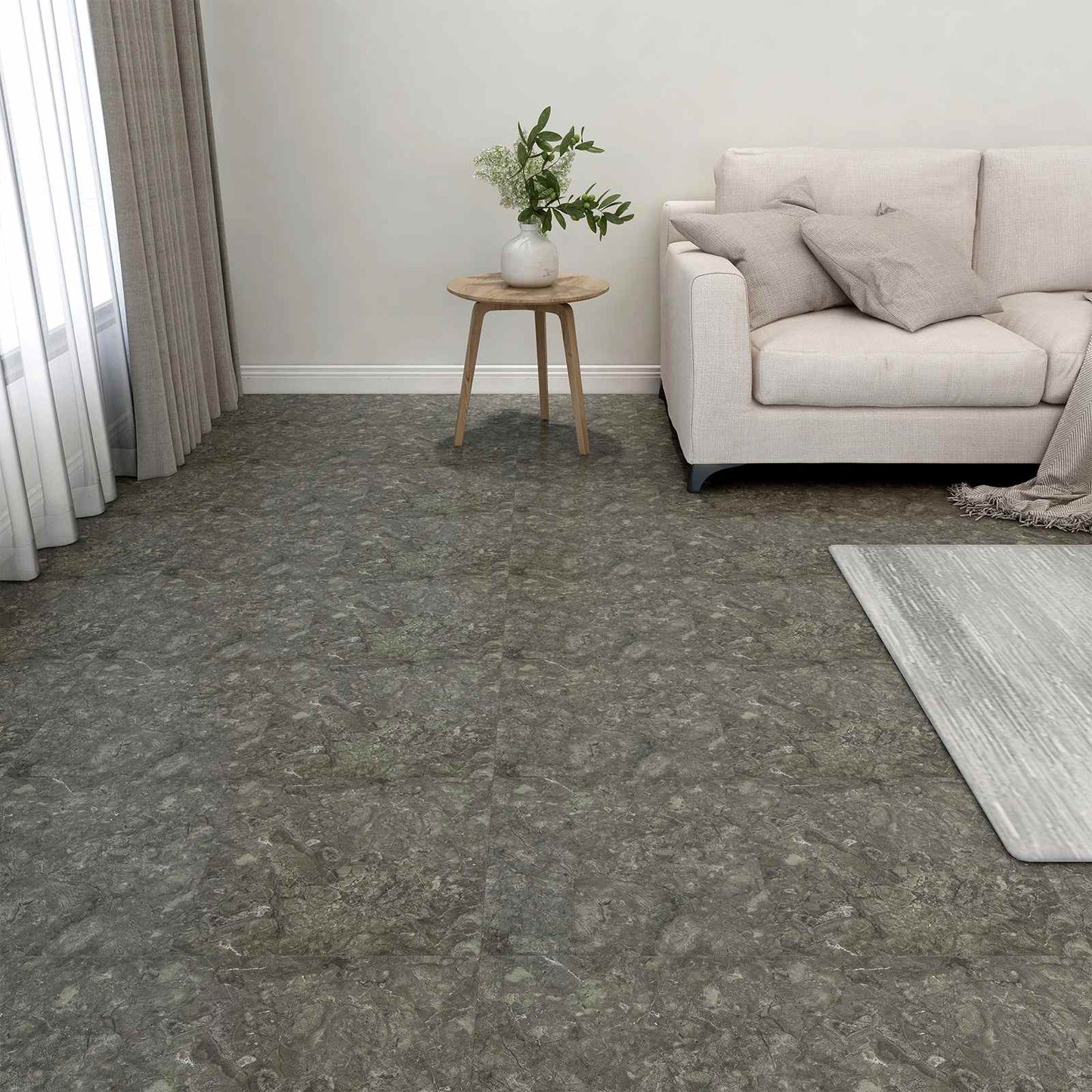 Padlódeszkák 5,11 m² 55 pcs PVC Szürke és Fehér
